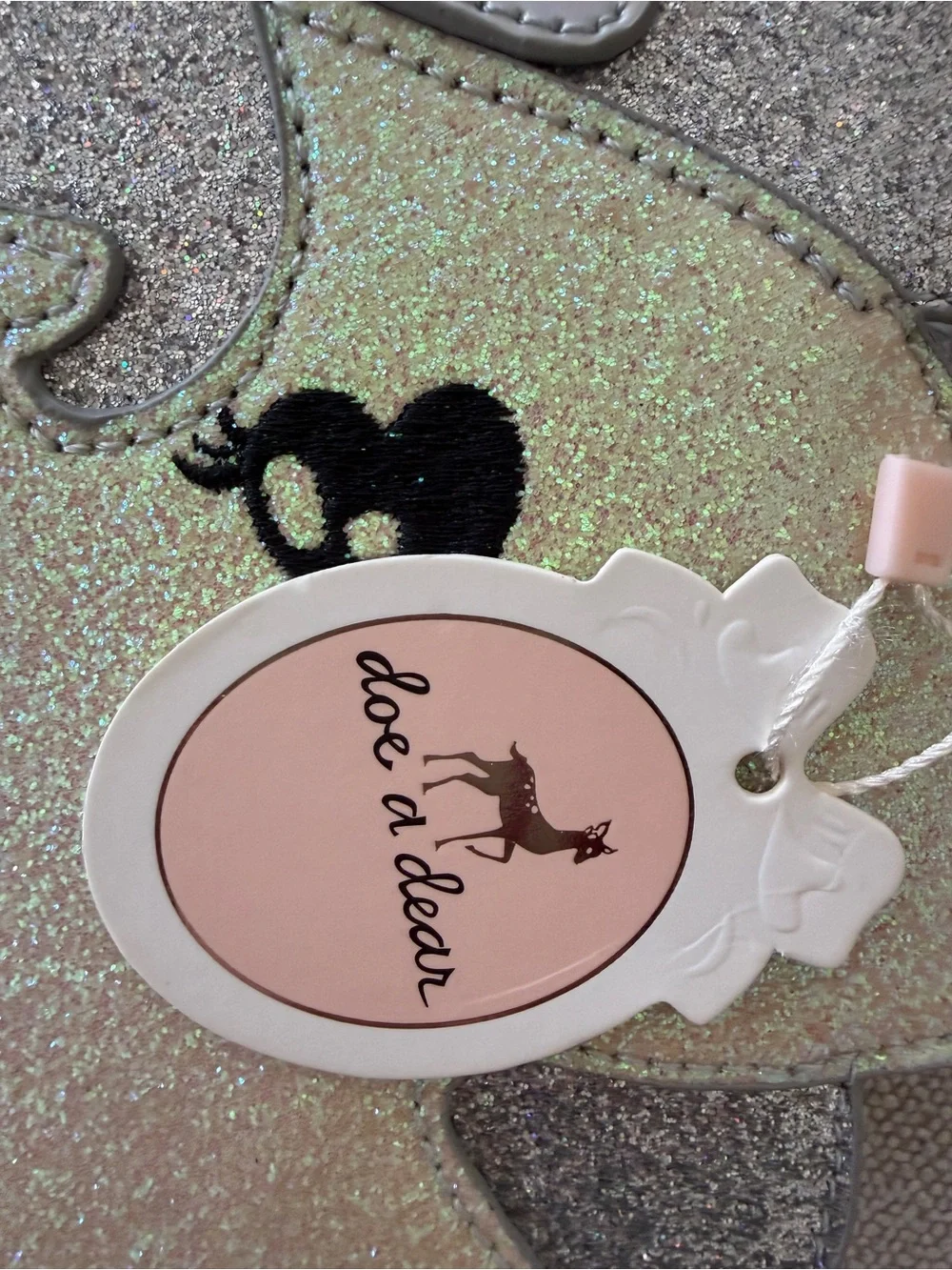 Doe & Dear Iridescent Silver Unicorn Kids Crossbody Bag
